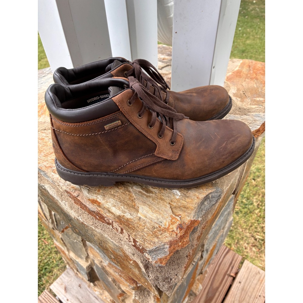 Rockport Mens Hydro-Shield Waterproof Brown Leather Boots A13715 Size 12 M